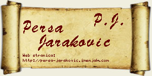 Persa Jaraković vizit kartica